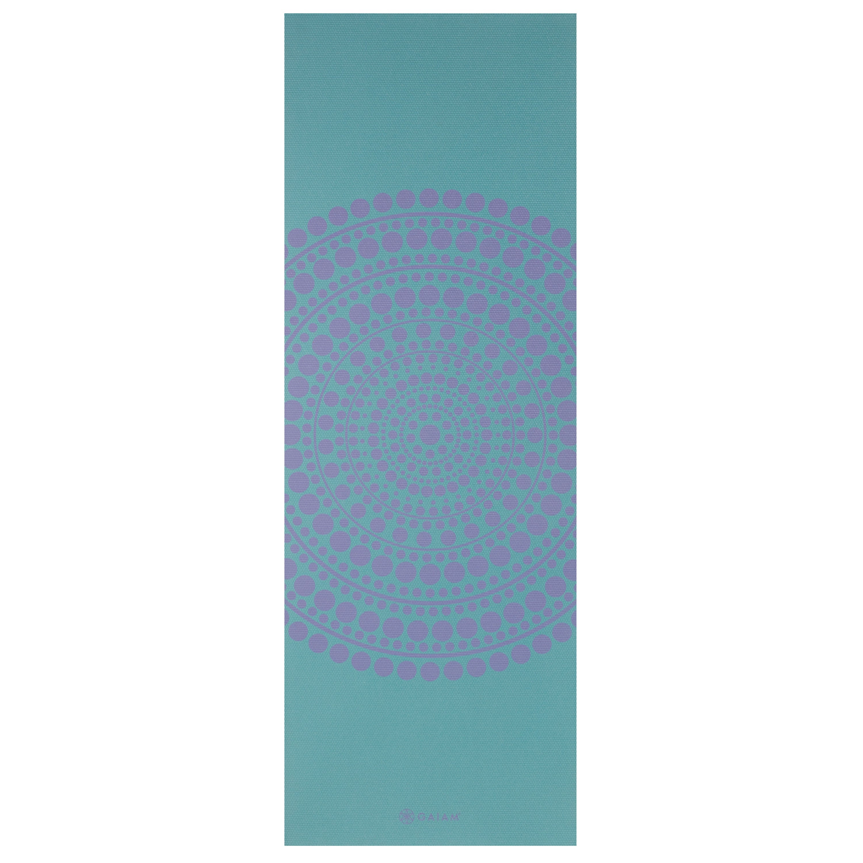 Gaiam Premium Reversible Aqua Trance Yoga Mat (6mm) flat